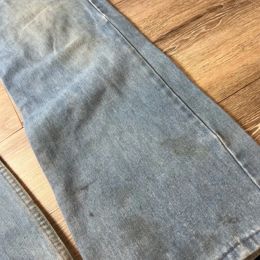 Lee Vintage Jeans Mens 37x30 Blue Light Wash Talon 42 Zip Distressed Workwear